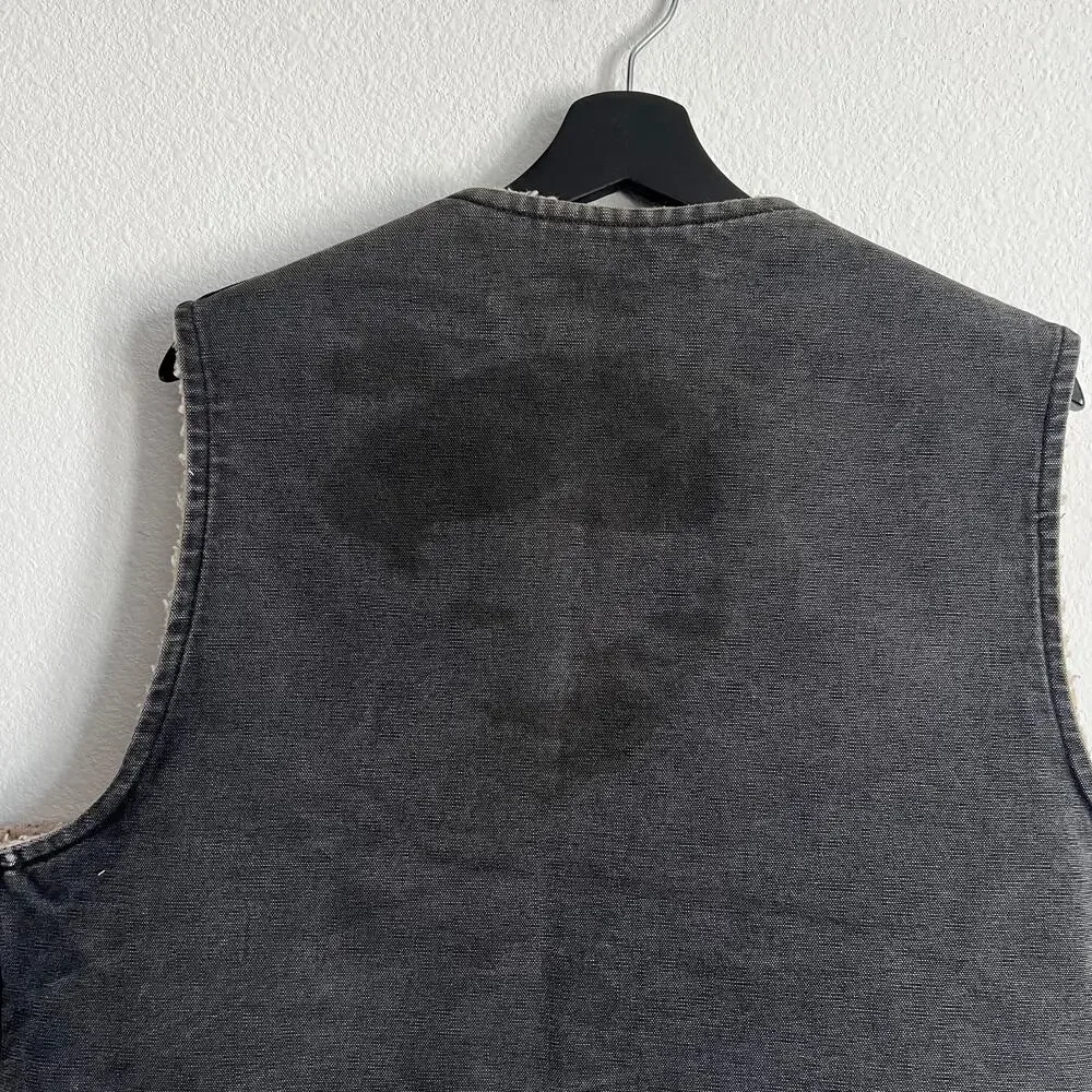 Carhartt faded black sherpa work wear vest